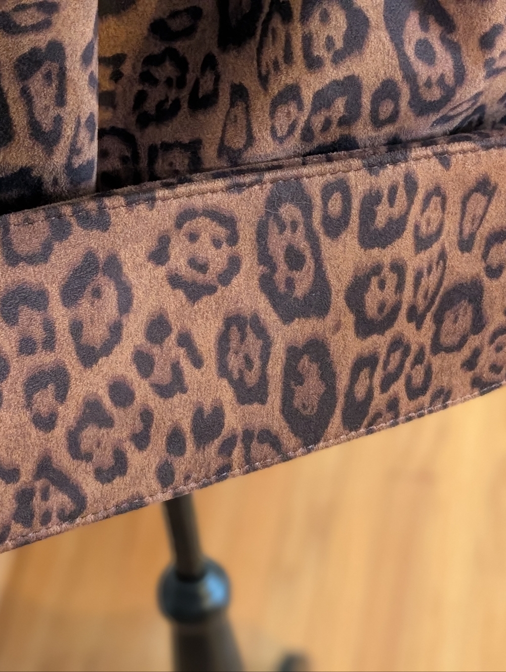 Leopard Print Hobo Bag & Matching Makeup Pouch Animal Print Shoulder Purse - Picture 5 of 11
